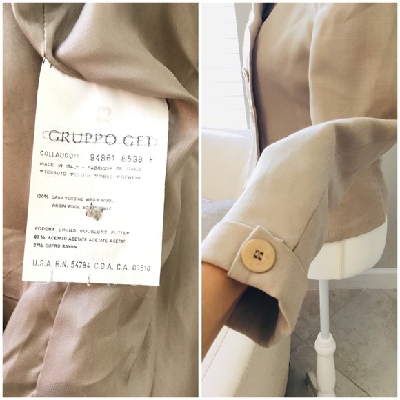 Giorgio Armani wool dbl breasted suit jacket - Picture 5 of 8